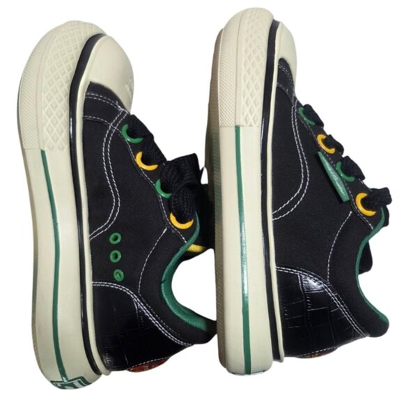 Old Order X AFGK Canvas Black and Cream Low-Top Sneakers - Picture 3 of 10